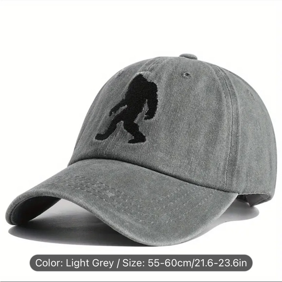 🆕 Sasquatch Bigfoot Embroidered Baseball Cap - Classic Grey - Picture 2 of 6